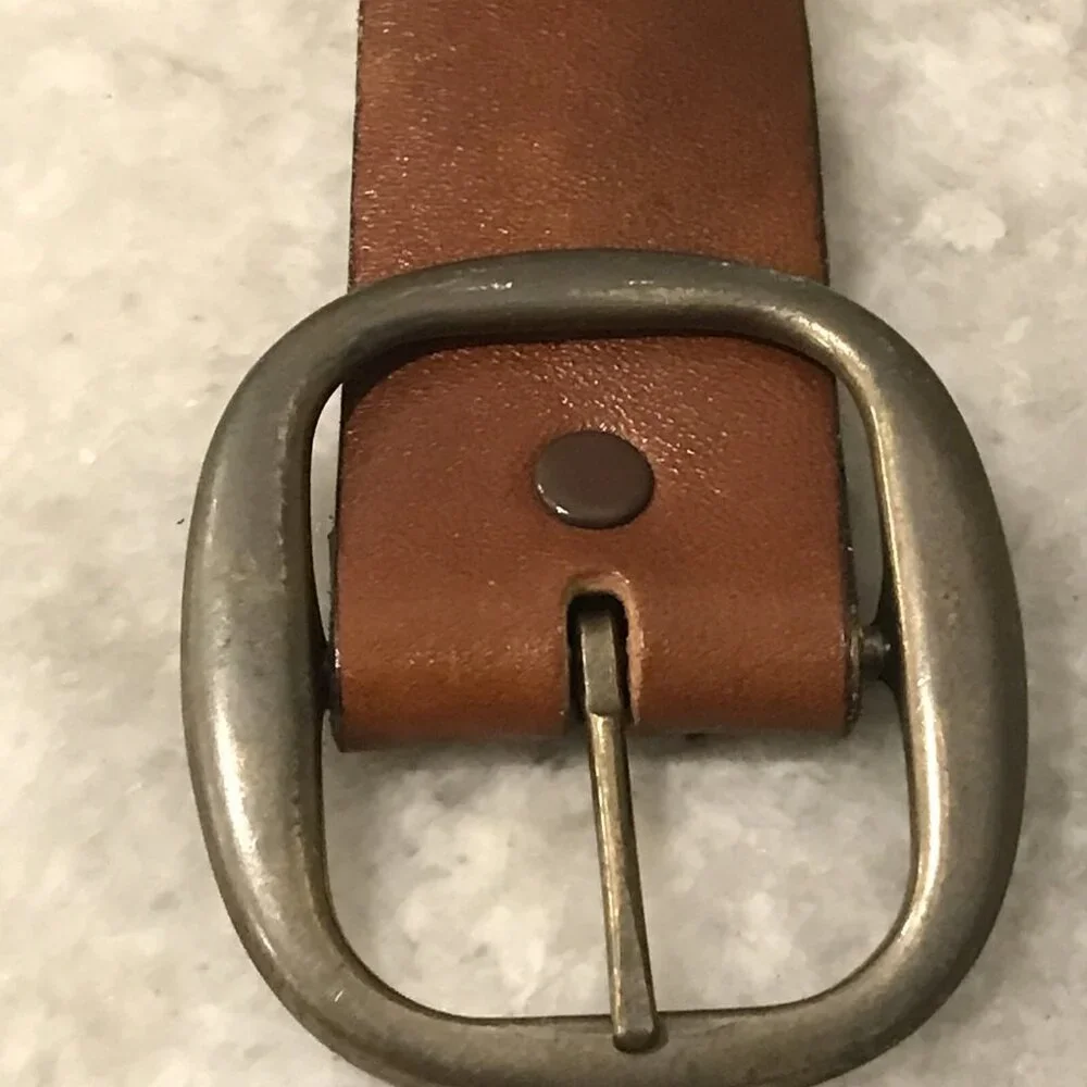 Vintage Leather Belt Mens 52 Brown Black Laced Woven Brass Buckle Western Cowboy